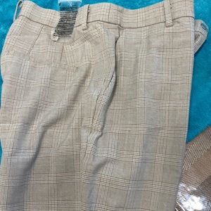 Womens ankle length brown striped pants